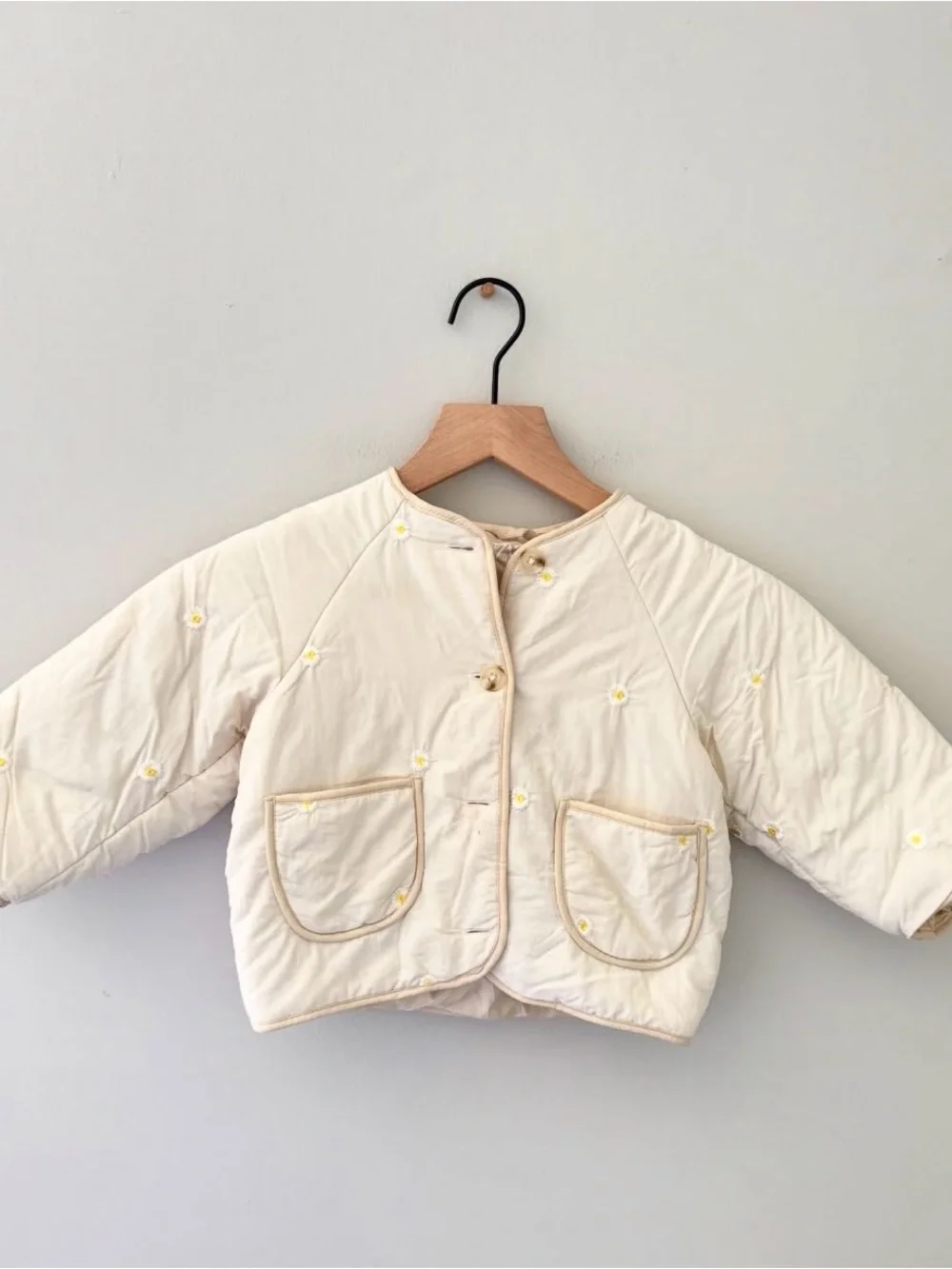 Zara floral embroidered puffer jacket